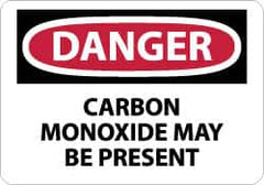 NMC - "Danger - Carbon Monoxide May Be Present", 7" Long x 10" Wide, Rigid Plastic Safety Sign - Rectangle, 0.05" Thick, Use for Hazardous Materials - Americas Industrial Supply