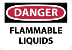 NMC - "Danger - Flammable Liquids", 7" Long x 10" Wide, Rigid Plastic Safety Sign - Rectangle, 0.05" Thick, Use for Hazardous Materials - Americas Industrial Supply