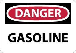 NMC - "Danger - Gasoline", 7" Long x 10" Wide, Rigid Plastic Safety Sign - Rectangle, 0.05" Thick, Use for Hazardous Materials - Americas Industrial Supply