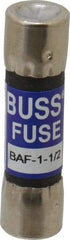 Cooper Bussmann - 250 VAC, 1.5 Amp, Fast-Acting General Purpose Fuse - Fuse Holder Mount, 1-1/2" OAL, 10 at 125 V kA Rating, 13/32" Diam - Americas Industrial Supply