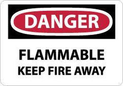 NMC - Danger - Flammable - Keep Fire Away, Plastic Fire Sign - 14" Wide x 10" High - Americas Industrial Supply