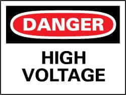 NMC - "Danger - High Voltage", 14" Long x 20" Wide, Rigid Plastic Safety Sign - Rectangle, 0.05" Thick, Use for Accident Prevention - Americas Industrial Supply