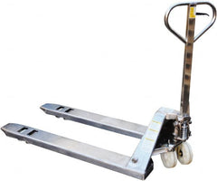Vestil - 5,500 Lb Capacity, 7-3/4" Lift Stainless Steel Pallet Truck - 2-7/8" Min Lift Height, 48" Fork Length x 27" Fork Width, 27" Overall Width - Americas Industrial Supply