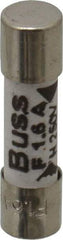 Cooper Bussmann - 250 VAC, 32 VDC, 1.6 Amp, Fast-Acting Miniature Ceramic Fuse - 20mm OAL, 5mm Diam - Americas Industrial Supply