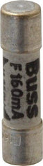 Cooper Bussmann - 250 VAC, 32 VDC, 0.16 Amp, Fast-Acting Miniature Ceramic Fuse - 20mm OAL, 5mm Diam - Americas Industrial Supply