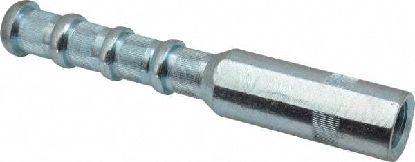 Wej-It - 1" Diam, 1" Drill, 6-1/2" OAL, 2" Min Embedment Drop-In Concrete Anchor - 12L14 Steel, Zinc-Plated Finish, Hex Nut Head, Hex Drive, 1-1/2" Thread Length - Americas Industrial Supply