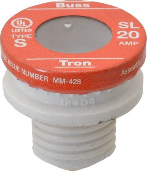 Cooper Bussmann - 125 VAC, 20 Amp, Time Delay Plug Fuse - 10 (RMS Symmetrical) kA Rating - Americas Industrial Supply