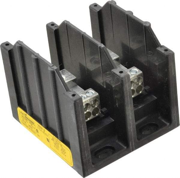 Cooper Bussmann - 2 Poles, 175 Amp, 8-2/0 AWG (Al), 14-2/0 AWG (Cu) Primary, 4-14 AWG (Cu), 4-8 AWG (Al) Secondary, Thermoplastic Power Distribution Block - 600 VAC/VDC, 1 Primary Connection, 3.58 Inch Long x 3.32 Inch Deep x 4 Inch High - Americas Industrial Supply