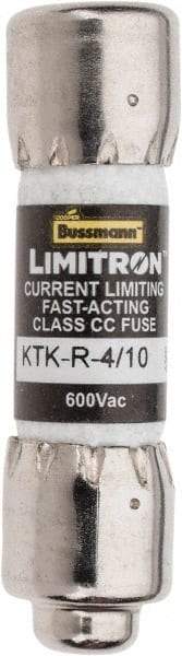 Cooper Bussmann - 600 VAC, 0.4 Amp, Fast-Acting General Purpose Fuse - Fuse Holder Mount, 1-1/2" OAL, 200 at AC (RMS) kA Rating, 13/32" Diam - Americas Industrial Supply