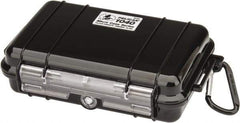 Pelican Products, Inc. - 5-1/16" Wide x 5-1/16" Deep x 2-1/8" High, Clamshell Hard Case - Black, Polycarbonate - Americas Industrial Supply
