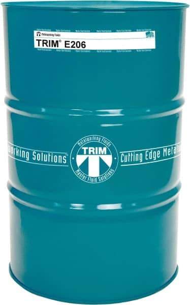 Master Fluid Solutions - TRIM E206, 54 Gal Drum Cutting & Grinding Fluid - Water Soluble, For Gear Hobbing, Heavy-Duty Broaching, High Speed Turning - Americas Industrial Supply