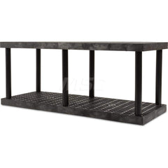 Plastic Shelving; Type: Fixed Shelving; Shelf Capacity (Lb.): 925; Width (Inch): 24; Height (Inch): 27.000000; Number of Shelves: 2; Color: Black