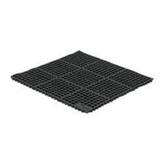 Wearwell - 3' Long x 3' Wide x 5/8" Thick, Anti-Fatigue Modular Matting Tiles - Black, For Dry & Wet Areas, Series 572 - Americas Industrial Supply