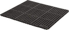 Wearwell - 3' Long x 3' Wide x 5/8" Thick, Anti-Fatigue Modular Matting Tiles - Black, For Dry & Wet Areas, Series 576 - Americas Industrial Supply