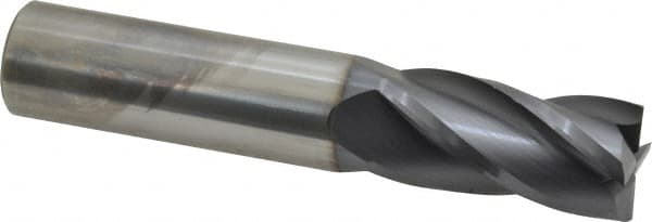 SGS - 3/4", 1-1/2" LOC, 3/4" Shank Diam, 4" OAL, 4 Flute, Solid Carbide Square End Mill - Single End, AlTiN Finish, Spiral Flute, 30° Helix, Centercutting, Right Hand Cut, Right Hand Flute, Series 1 - Americas Industrial Supply