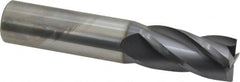 SGS - 3/4", 1-1/2" LOC, 3/4" Shank Diam, 4" OAL, 4 Flute, Solid Carbide Square End Mill - Single End, AlTiN Finish, Spiral Flute, 30° Helix, Centercutting, Right Hand Cut, Right Hand Flute, Series 1 - Americas Industrial Supply