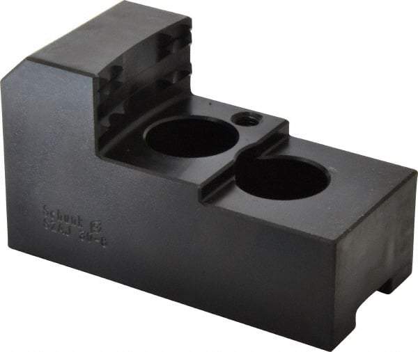 Schunk - 12" Max Chuck Diam Compatibility, Steel 1.5mm x 60° Serrated Hard Lathe Top Jaws - 21mm Groove Width, 50mm Wide x 2-1/2" High - Americas Industrial Supply