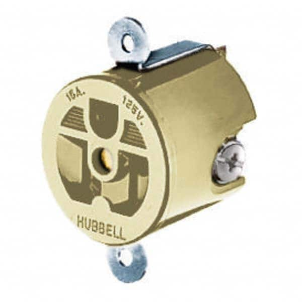 Hubbell Wiring Device-Kellems - 125V 15A NEMA 5-15R Industrial Grade Ivory Straight Blade Single Receptacle - Americas Industrial Supply