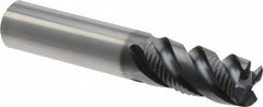 Iscar - 5/8" Diam, 1-1/4" LOC, 4 Flute Solid Carbide Roughing & Finishing Corner Chamfer End Mill - TiAlN Finish, 3-1/2" OAL, 5/8" Shank Diam, Straight Shank, 45° Helix, Centercutting, Regular Length - Americas Industrial Supply