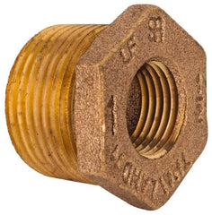 Merit Brass - Class 125, 1 x 1/2" Internal Pipe, Lead Free Brass Hex Bushing - MNPT x FNPT - Americas Industrial Supply