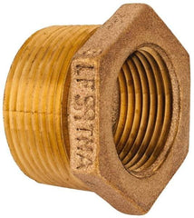 Merit Brass - Class 125, 1-1/4 x 1" Internal Pipe, Lead Free Brass Hex Bushing - MNPT x FNPT - Americas Industrial Supply
