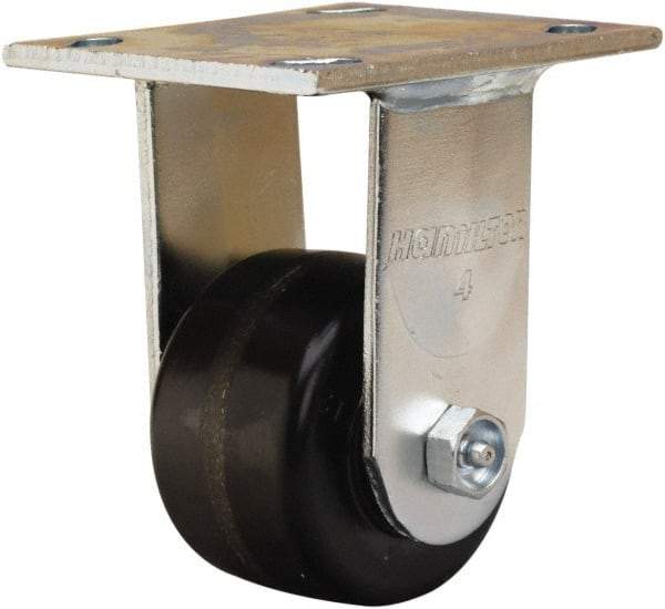 Hamilton - 3-1/4" Diam x 2" Wide x 5-1/4" OAH Top Plate Mount Rigid Caster - Phenolic, 700 Lb Capacity, Straight Roller Bearing, 4 x 4-1/2" Plate - Americas Industrial Supply
