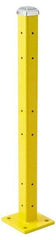 Steel King - Triple 42 Inch High Corner and Center Steel Guard Rail Mount Post - Yellow, For Use with Steel King Railing - Americas Industrial Supply