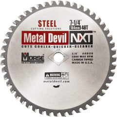 M.K. MORSE - 7-1/4" Diam, 5/8" Arbor Hole Diam, 48 Tooth Wet & Dry Cut Saw Blade - Steel, Diamond Arbor - Americas Industrial Supply