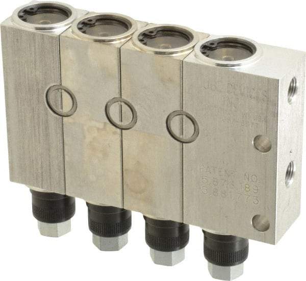 LDI Industries - 0.16 cc Output per Cycle, 4 Outlet Central Lubrication System Air-Operated Pump - 1" Wide x 4-3/64" High, Oil/Grease, 1/8-27 Outlet Thread, NPTF - Americas Industrial Supply