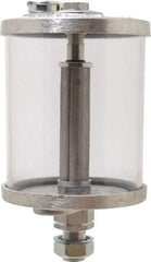 LDI Industries - 1 Outlet, Polymer Bowl, 0.47 L No Flow Control Oil Reservoir - 5/8-18 UNF Outlet, 3-1/2" Diam x 6-11/16" High, 60°C Max - Americas Industrial Supply