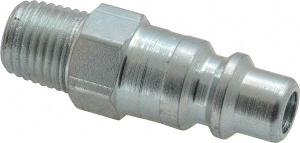 Parker - 1/4-18 Male NPT Industrial Pneumatic Hose Connector - Steel, 3/8" Body Diam - Americas Industrial Supply