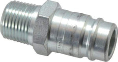Parker - 1/2-14 Male NPT Industrial Pneumatic Hose Connector - Steel, 3/4" Body Diam - Americas Industrial Supply