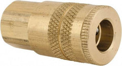 Parker - 1/4-18 Female NPTF Industrial Pneumatic Hose Coupler - Brass, 1/4" Body Diam - Americas Industrial Supply