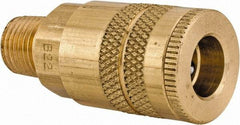 Parker - 1/4-18 Male NPT Industrial Pneumatic Hose Coupler - Brass, 1/4" Body Diam - Americas Industrial Supply