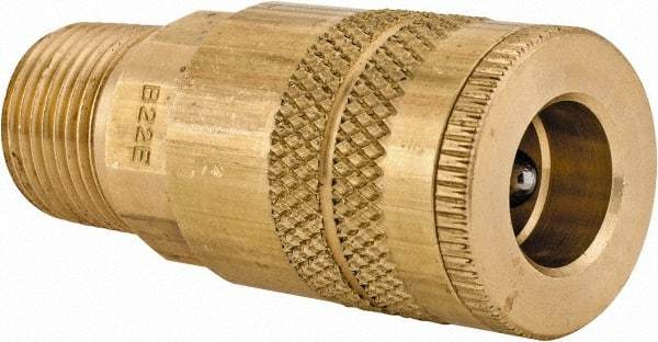 Parker - 3/8-18 Male NPT Industrial Pneumatic Hose Coupler - Brass, 1/4" Body Diam - Americas Industrial Supply
