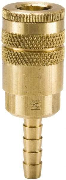 Parker - Hose Barb Industrial Pneumatic Hose Coupler - Brass, 1/4" Body Diam, 3/8" Hose ID - Americas Industrial Supply