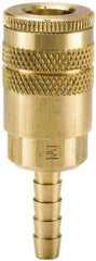 Parker - Hose Barb Industrial Pneumatic Hose Coupler - Brass, 1/4" Body Diam, 3/8" Hose ID - Americas Industrial Supply