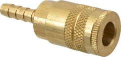 Parker - Hose Barb Industrial Pneumatic Hose Coupler - Brass, 1/4" Body Diam, 1/4" Hose ID - Americas Industrial Supply