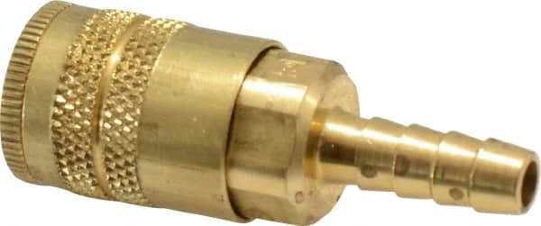 Parker - Hose Barb Industrial Pneumatic Hose Coupler - Brass, 1/4" Body Diam, 5/16" Hose ID - Americas Industrial Supply