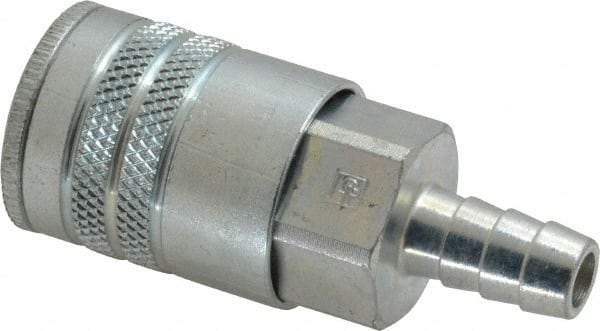 Parker - Hose Barb Industrial Pneumatic Hose Coupler - Steel, 3/8" Body Diam, 3/8" Hose ID - Americas Industrial Supply