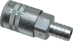 Parker - Hose Barb Industrial Pneumatic Hose Coupler - Steel, 3/8" Body Diam, 1/2" Hose ID - Americas Industrial Supply