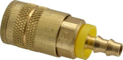Parker - Push-Lok Hose Barb Industrial Pneumatic Hose Coupler - Brass, 1/4" Body Diam, 1/4" Hose ID - Americas Industrial Supply