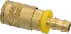 Parker - Push-Lok Hose Barb Industrial Pneumatic Hose Coupler - Brass, 1/4" Body Diam, 3/8" Hose ID - Americas Industrial Supply