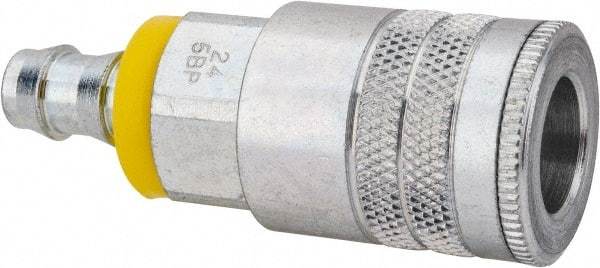 Parker - Push-Lok Hose Barb Industrial Pneumatic Hose Coupler - Steel, 3/8" Body Diam, 3/8" Hose ID - Americas Industrial Supply