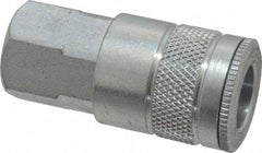 Parker - 3/8-18 Female NPTF Tru-Flate Automotive Pneumatic Hose Coupler - Steel, 3/8" Body Diam - Americas Industrial Supply