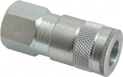 Parker - 1/2-14 Female NPTF Tru-Flate Automotive Pneumatic Hose Coupler - Steel, 3/8" Body Diam - Americas Industrial Supply