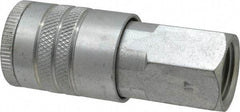 Parker - 1/2-14 Female NPTF Tru-Flate Automotive Pneumatic Hose Coupler - Steel, 1/2" Body Diam - Americas Industrial Supply