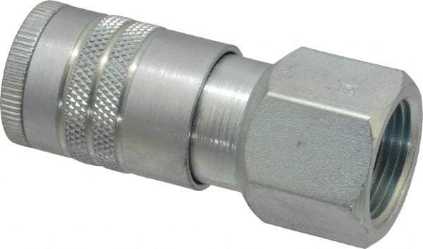 Parker - 3/4-14 Female NPTF Tru-Flate Automotive Pneumatic Hose Coupler - Steel, 1/2" Body Diam - Americas Industrial Supply