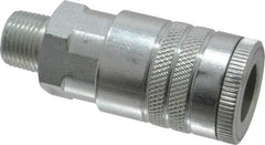 Parker - 3/8-18 Male NPTF Tru-Flate Automotive Pneumatic Hose Coupler - Steel, 1/2" Body Diam - Americas Industrial Supply
