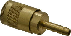 Parker - Hose Barb Tru-Flate Automotive Pneumatic Hose Coupler - Brass, 1/4" Body Diam, 1/4" Hose ID - Americas Industrial Supply